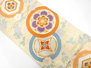 アンティーク 華紋に桜・七宝模様織り出し袋帯(材料)